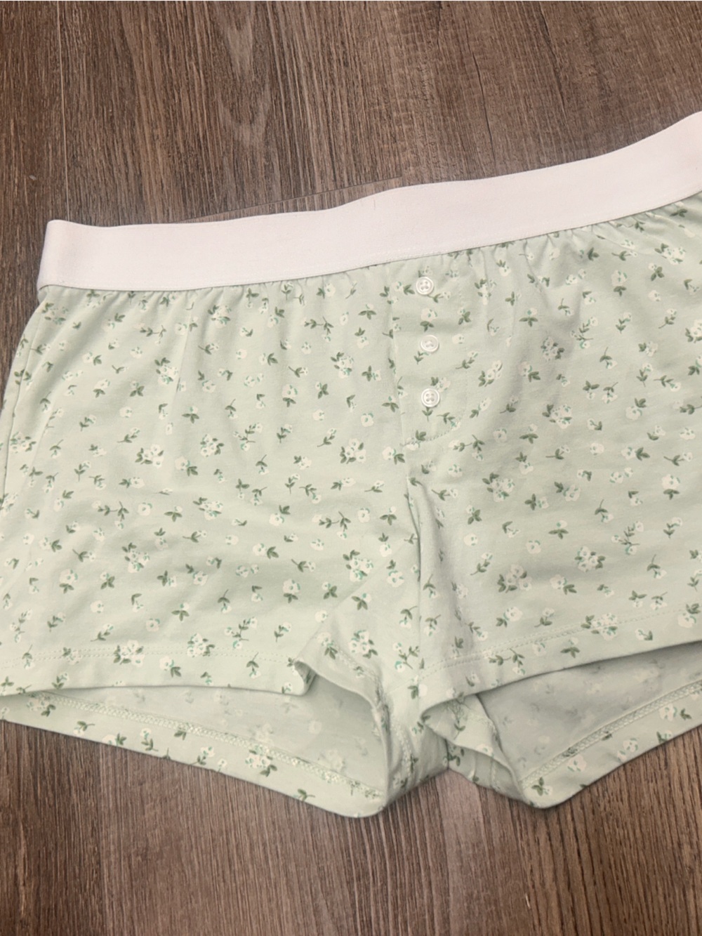 No Boundaries Light Green floral girls Pajama shorts